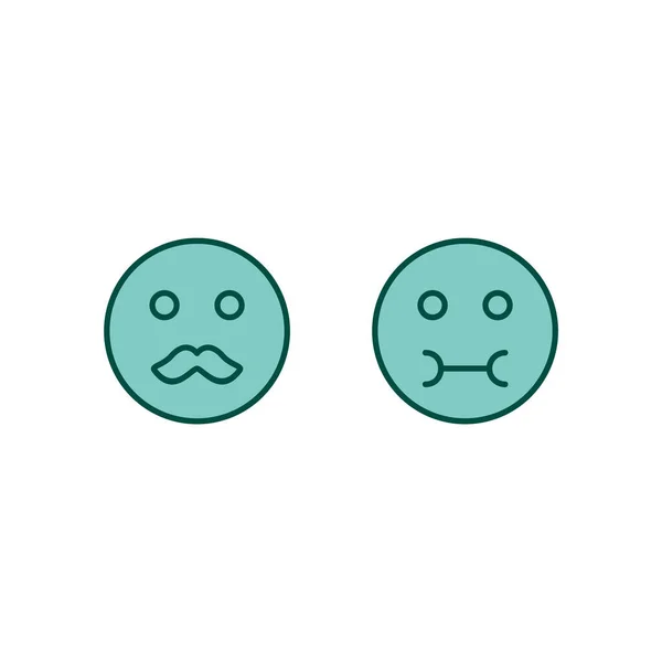Uppsättning Emoji Ikoner Vit Bakgrund Vektor Isolerade Element — Stock vektor