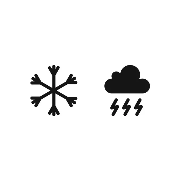 Set Weather Icons Isolated White Background — Stock Vector