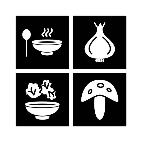 供个人和商业用途的4个食品图标 — 图库矢量图片