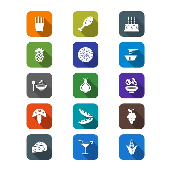 Iconos Alimentos Para Uso Personal Comercial — Vector de stock