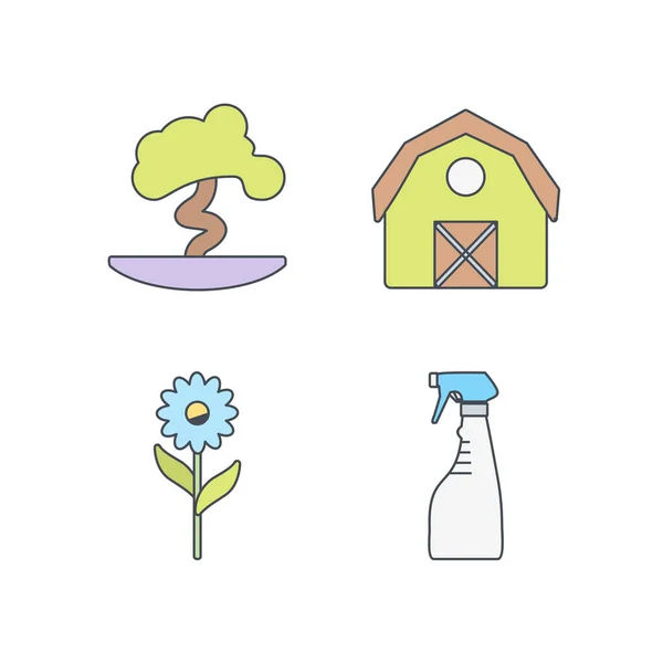 Icon Set Von Gartenarbeit Für Den Persönlichen Und Kommerziellen Gebrauch — Stockvektor