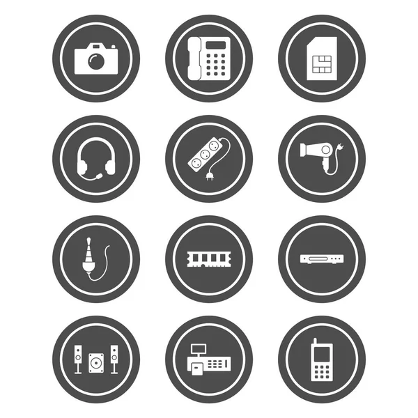 Conjunto Iconos Dispositivos Electrónicos Para Uso Personal Comercial — Vector de stock