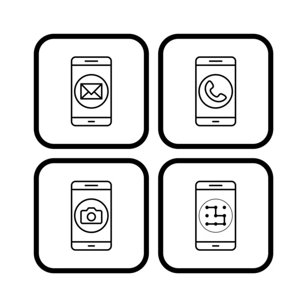 Applications Mobiles Icônes Pour Usage Personnel Commercial — Image vectorielle