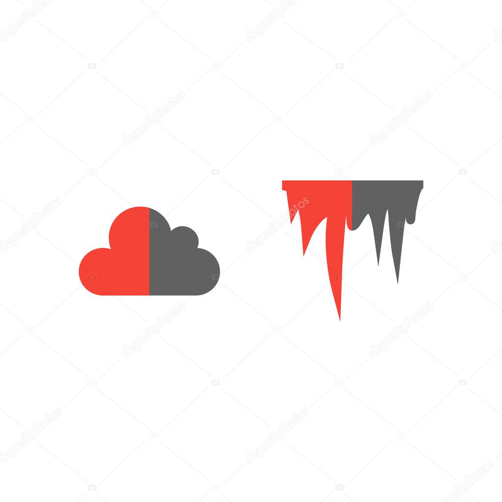 2 Weather Icons Sheet Isolated On White Background...