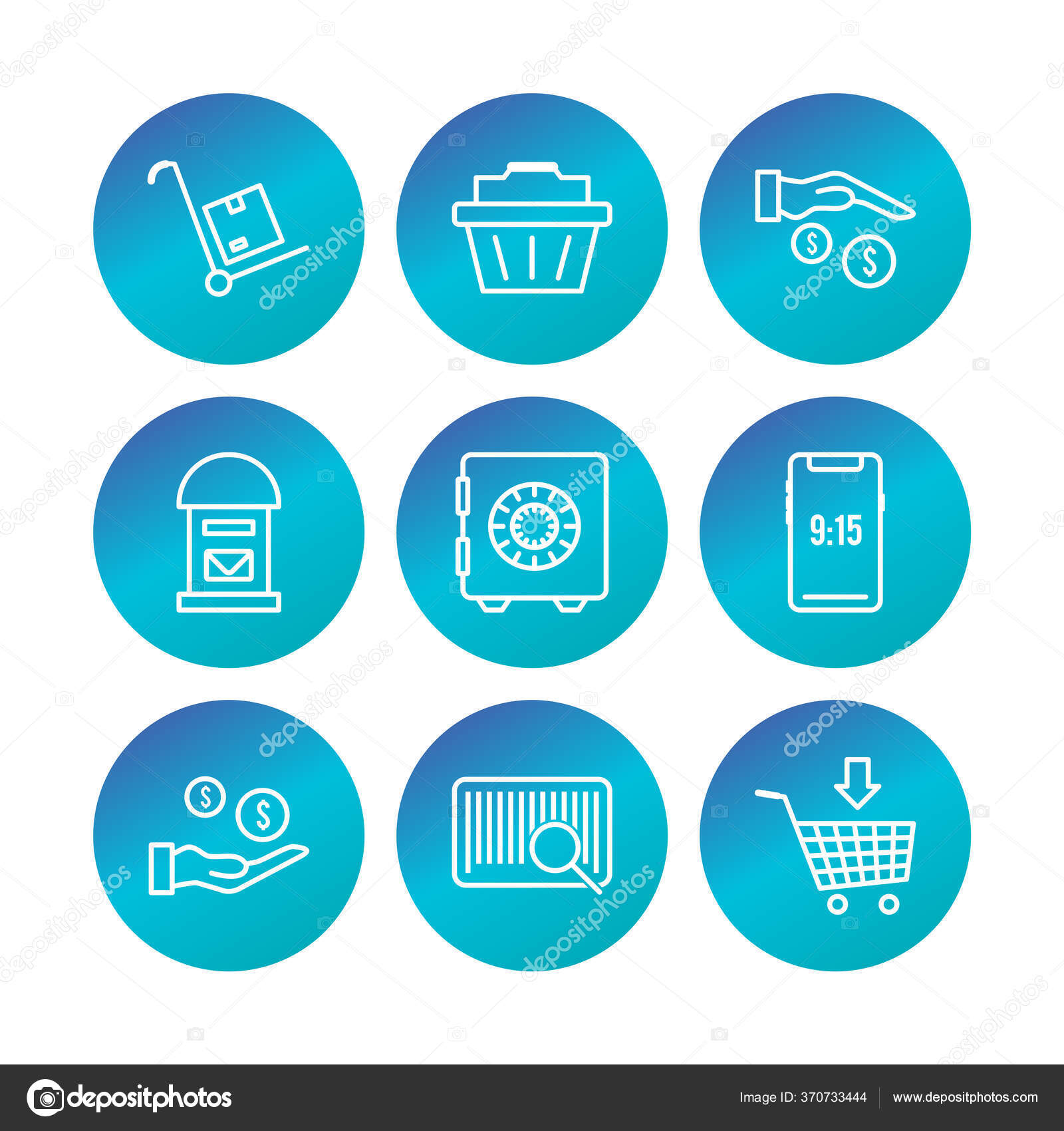 Iconos Comercio Electrónico Para Uso Personal Comercial — Vector de