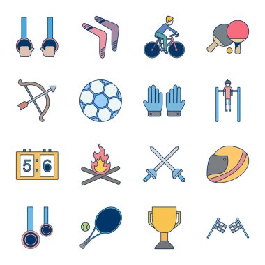 Kişisel ve iletişim için spor ve oyun simgesi...