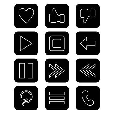 Beyaz Arkaplanda İzole Edilmiş 12 Temel Öge Simgesi Sayfası...