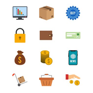 Kişisel ve Ticari Kullanım İçin 12 Simge E- ticaret...