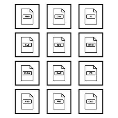 Beyaz Arkaplan Vektörü İzole Edilmiş Elementler üzerindeki 12 dosya biçimini ayarla...