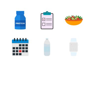 Beyaz arkaplanda 9 sağlık simgesi izole edildi...