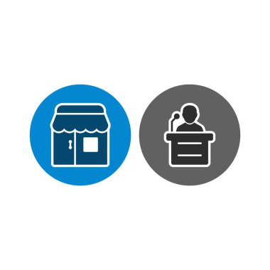 Kişisel ve ticari kullanım için 2 simge iş seti...