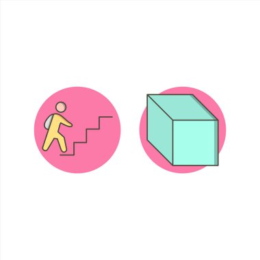 Beyaz Arkaplan Vektörü İzole Edilmiş Elementler Üzerine 2 Eğitim Simgesi...