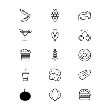 Kişisel ve ticari kullanım için 15 Simge Yiyecek...