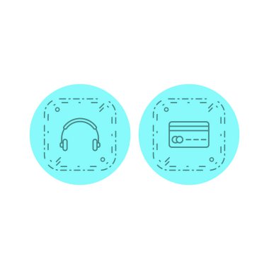 Beyaz Arkaplanda İzole Edilmiş 2 E-Ticaret Simgesi...