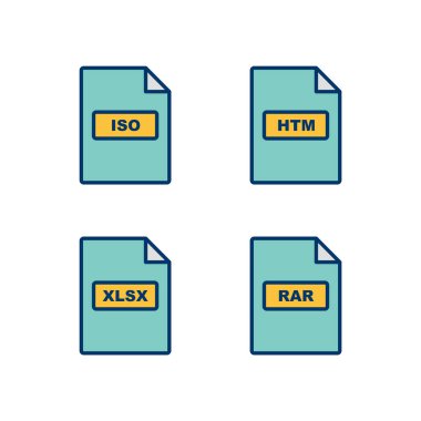 Kişisel ve Ticari Kullanım için dosya biçimlerinin 4 Simgesi...