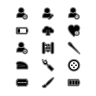 Beyaz Arkaplan Vektörü İzole Edilmiş Elementler Üzerine Evrensel Simgeler...