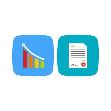 Beyaz arkaplanda 2 adet iş simgesi izole edildi...