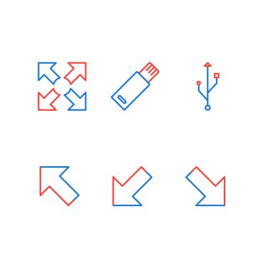 Beyaz Arkaplan Vektörü İzole Edilmiş Elementler üzerine 6 temel element seti Simgesi...