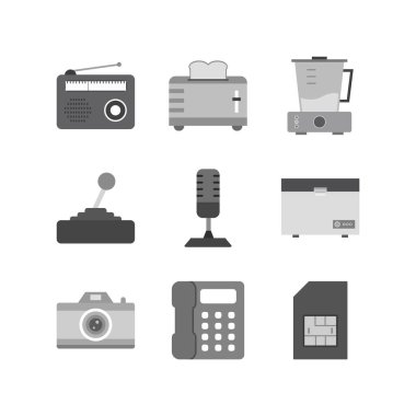 Kişisel ve Ticari Kullanım İçin 9 Elektronik Aygıt Simgesi...