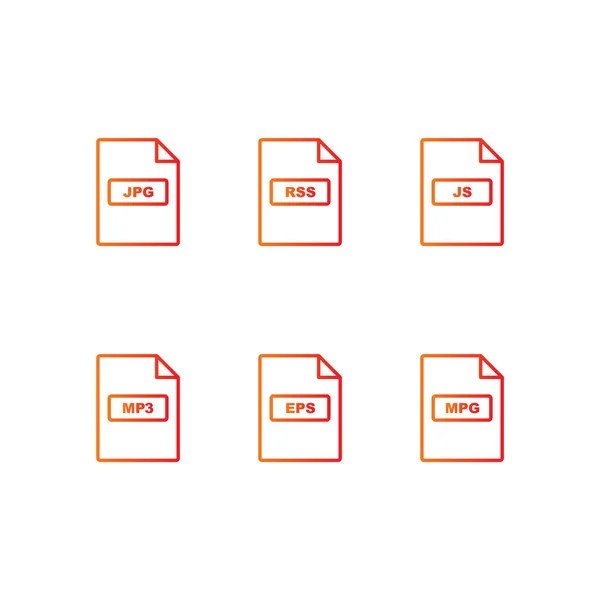 File Formats Icons Personal Commercial Use — Stock Vector