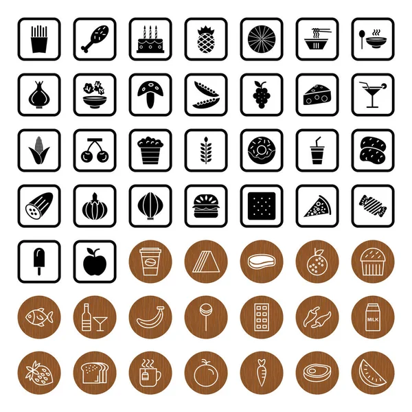 Icon Set Food Personal Commercial Use — Stock Vector