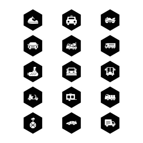 Conjunto Iconos Transporte Para Uso Personal Comercial — Vector de stock