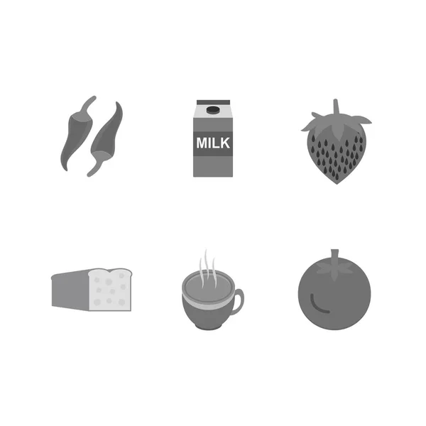 Essenssymbole Isoliert Auf Weißem Hintergrund — Stockvektor
