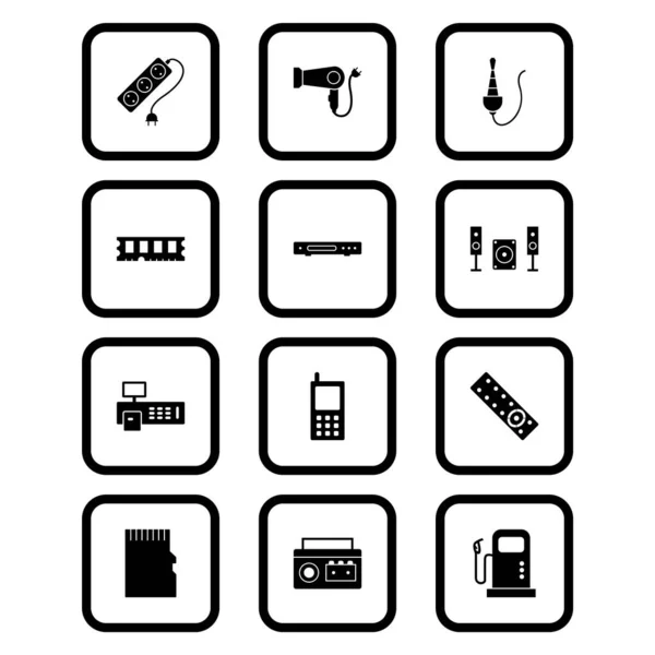 Set Dispositivos Electrónicos Iconos Sobre Fondo Blanco Vector Elementos Aislados — Archivo Imágenes Vectoriales