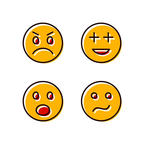 Conjunto Ícones Emoji Para Uso Pessoal Comercial —  Vetores de Stock