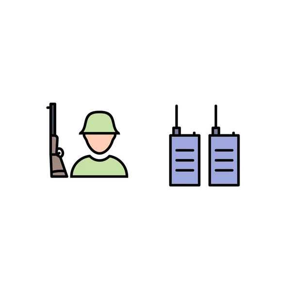 Iconos Militares Hoja Aislada Sobre Fondo Blanco — Vector de stock