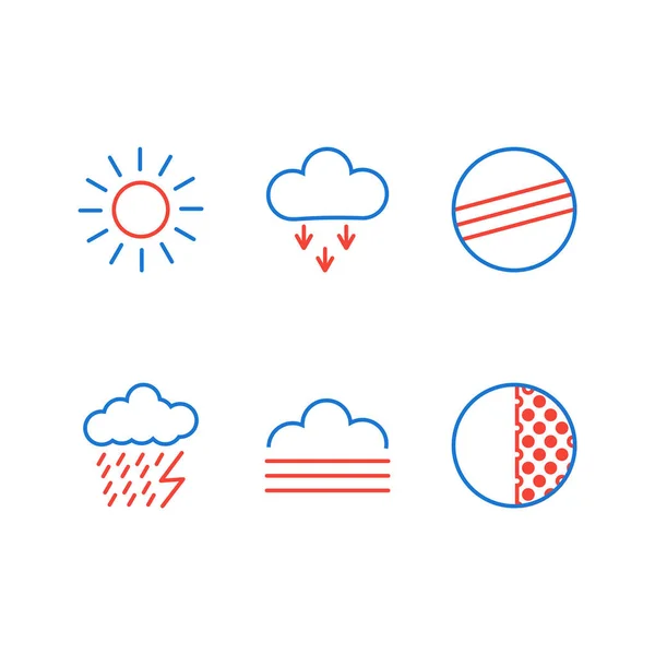 Set Weather Icons Isolated White Background — Stock Vector