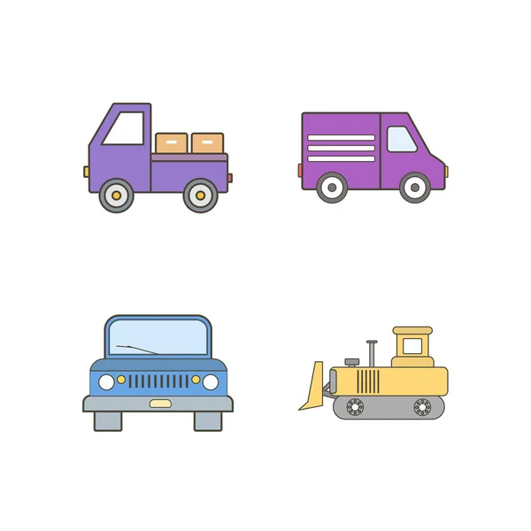 Conjunto Iconos Transporte Para Uso Personal Comercial — Vector de stock