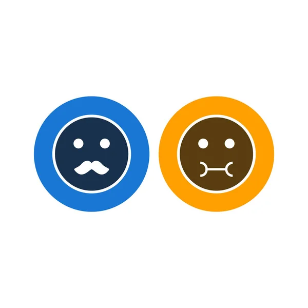 Set Icone Emoji Isolate Sfondo Bianco — Vettoriale Stock