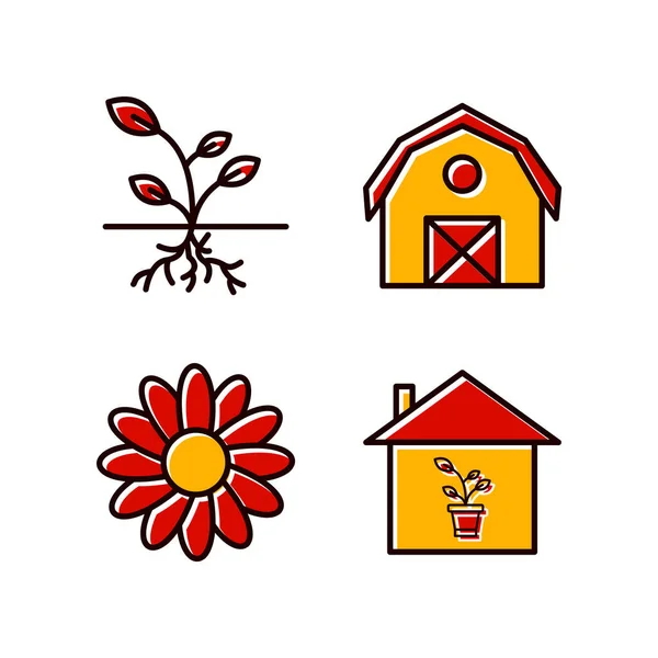 Gartensymbole Für Den Persönlichen Und Kommerziellen Gebrauch — Stockvektor