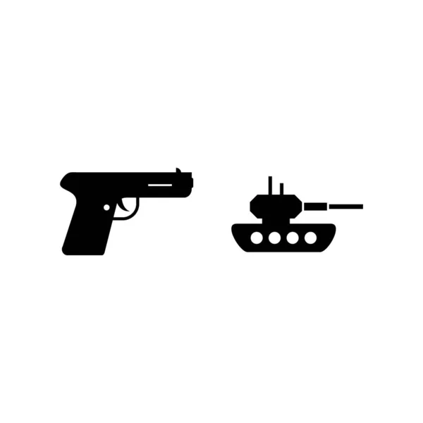 Set Von Militärischen Symbolen Auf Weißem Hintergrund Vektor Isolierte Elemente — Stockvektor