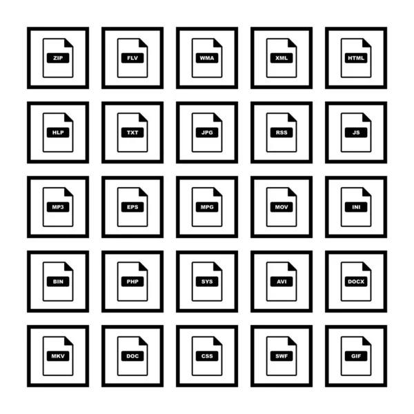 Dateiformate Symbole Für Den Persönlichen Und Kommerziellen Gebrauch — Stockvektor