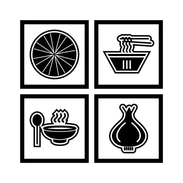 Set Iconos Alimentarios Sobre Fondo Blanco Vector Elementos Aislados — Vector de stock