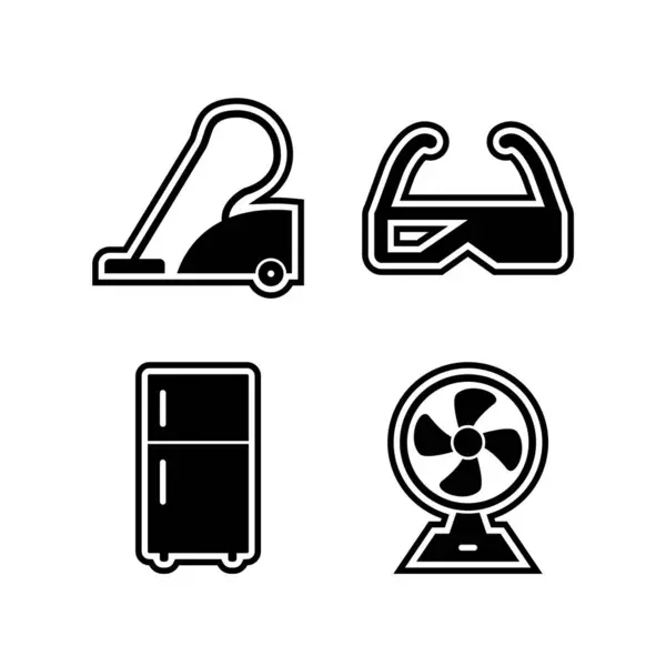 Set Von Elektronischen Geräten Symbole Isoliert Auf Weißem Hintergrund — Stockvektor