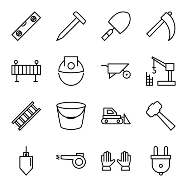 Icon Set Construction Personal Commercial Use — Stock Vector