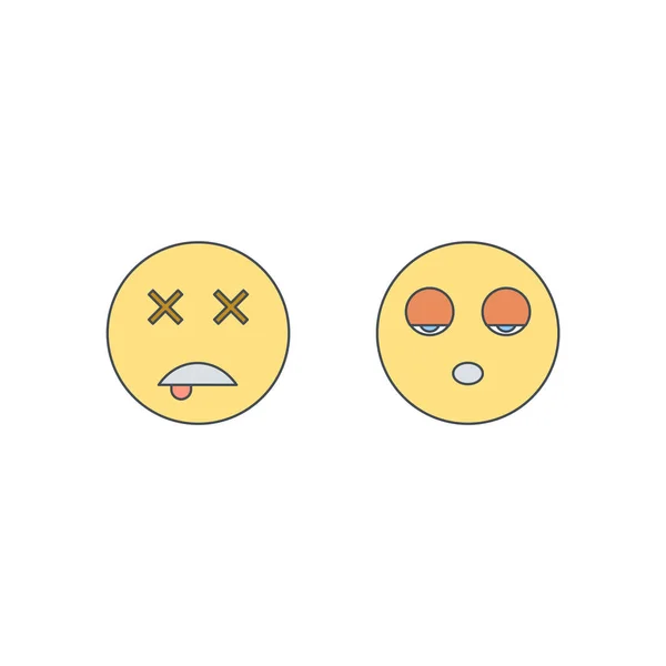 Set Icônes Emoji Isolées Sur Fond Blanc — Image vectorielle