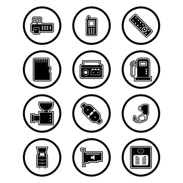 Ícones Dispositivos Eletrônicos Para Uso Pessoal Comercial — Vetor de Stock