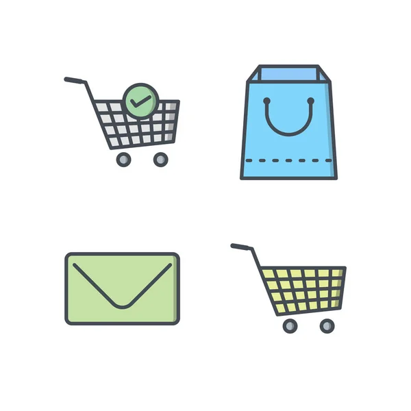 Iconos Comercio Electrónico Para Uso Personal Comercial — Vector de stock