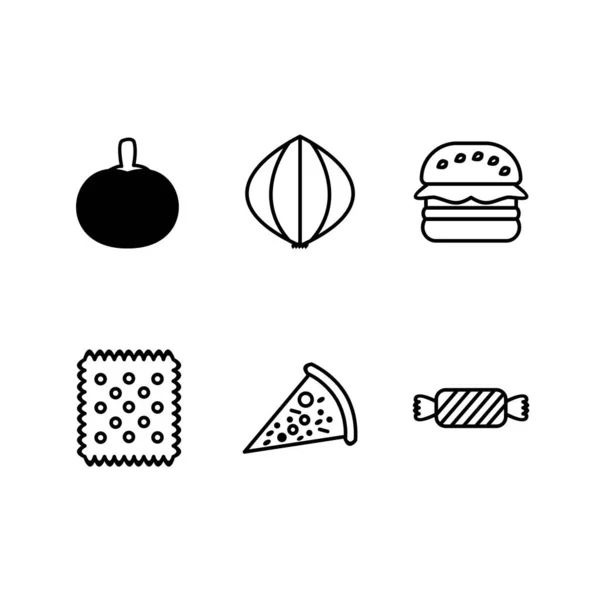 Icon Set Food Personal Commercial Use — стоковый вектор