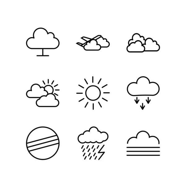 Set Iconos Meteorológicos Para Uso Personal Comercial — Vector de stock