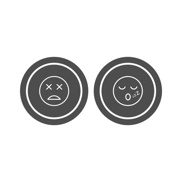 Emoji Iconos Hoja Aislada Sobre Fondo Blanco — Vector de stock