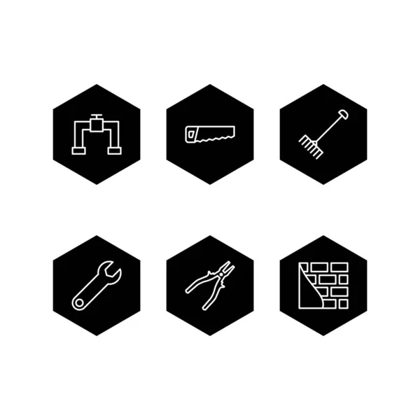Set Iconos Construcción Sobre Fondo Blanco Vector Elementos Aislados — Vector de stock