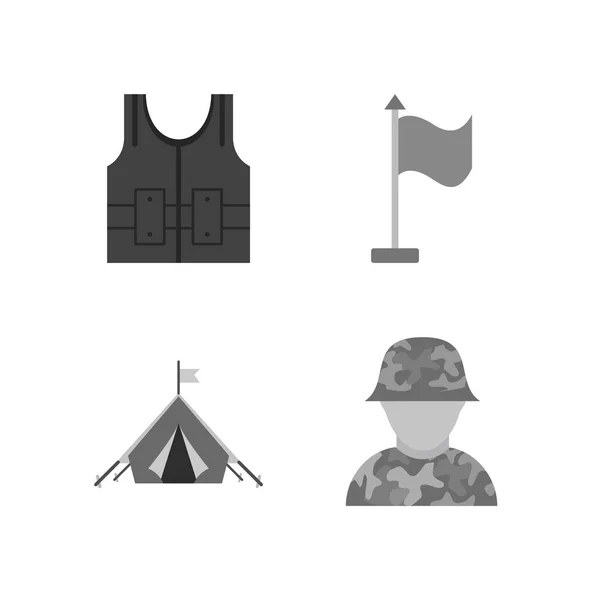 Conjunto Iconos Militares Para Uso Personal Comercial — Vector de stock