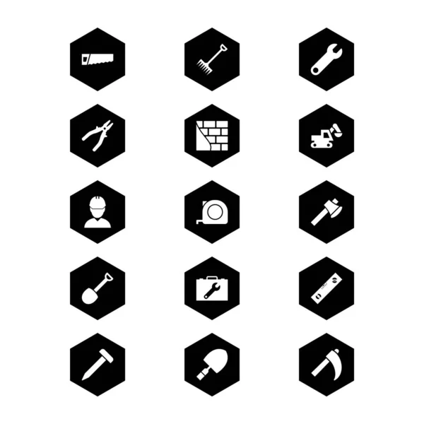 Constructie Pictogramplaat Geïsoleerd Witte Achtergrond — Stockvector