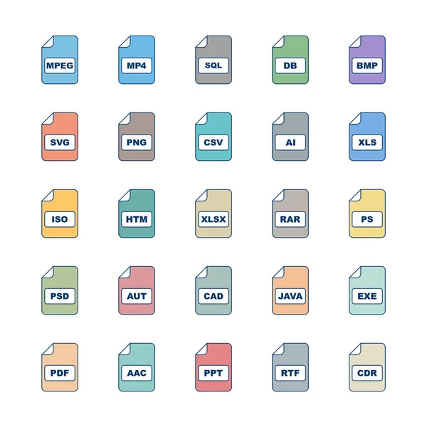 Icon Set File Formats Personal Commercial Use — Stock Vector
