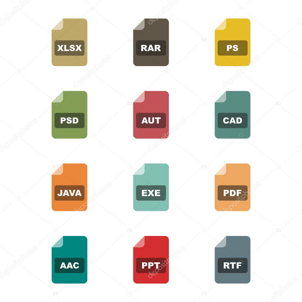12 file formats Icons For Personal And Commercial Use...